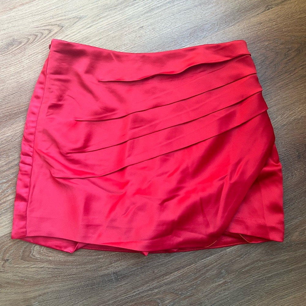 Endless Rose Satin Pleated Front Skort